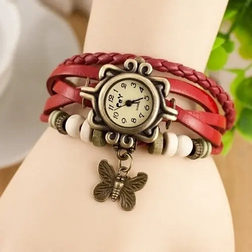Cowhide winding bracelet watch null