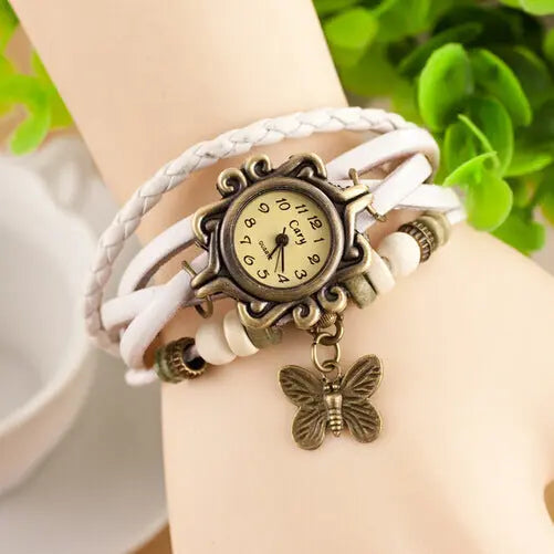 Cowhide winding bracelet watch null