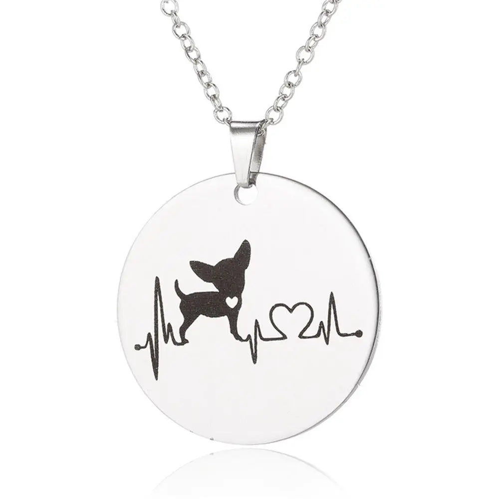 Creative necklace dog cardiogram necklace null