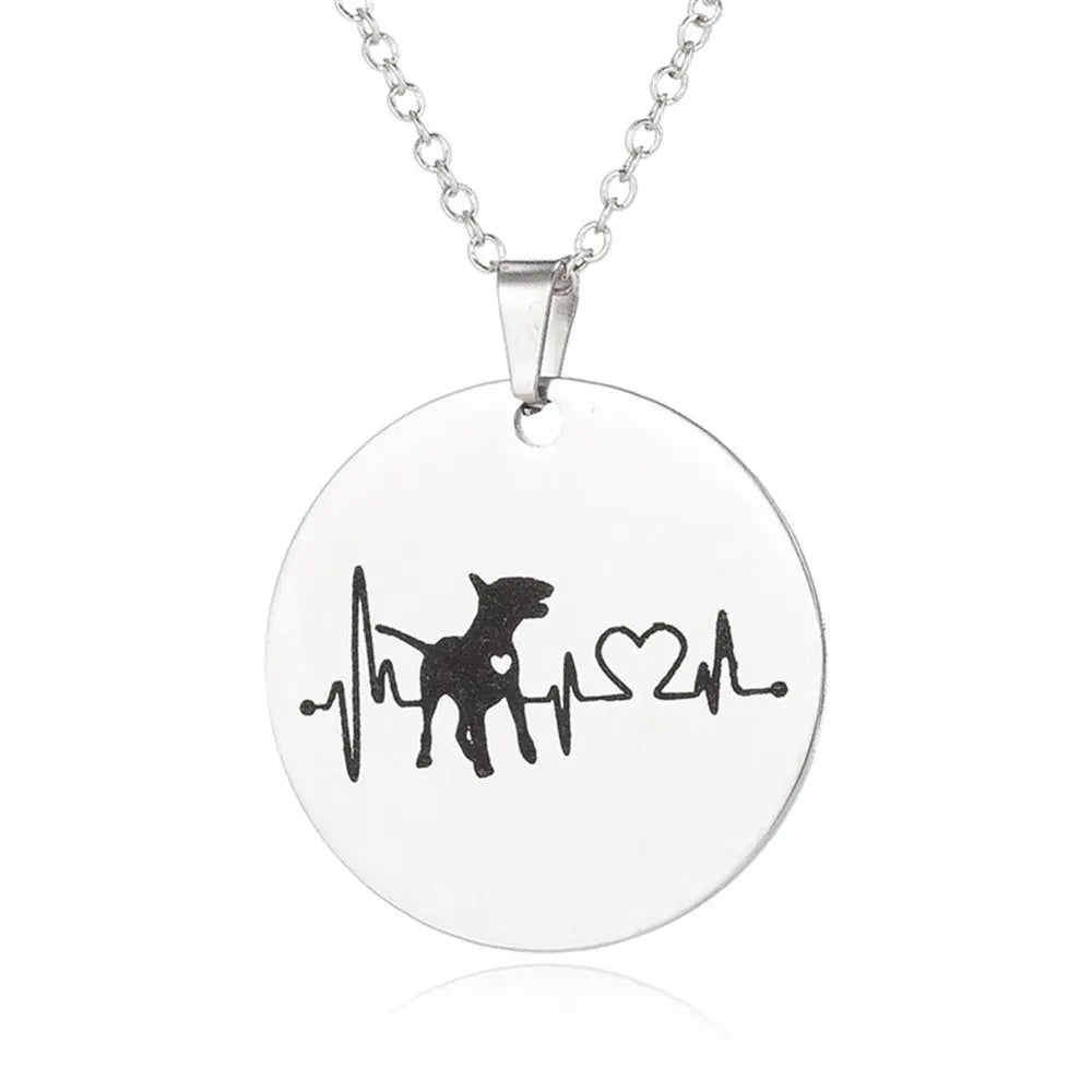 Creative necklace dog cardiogram necklace null