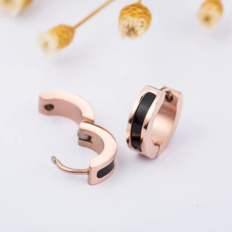 Earrings Black Eound Earrings Earrings null