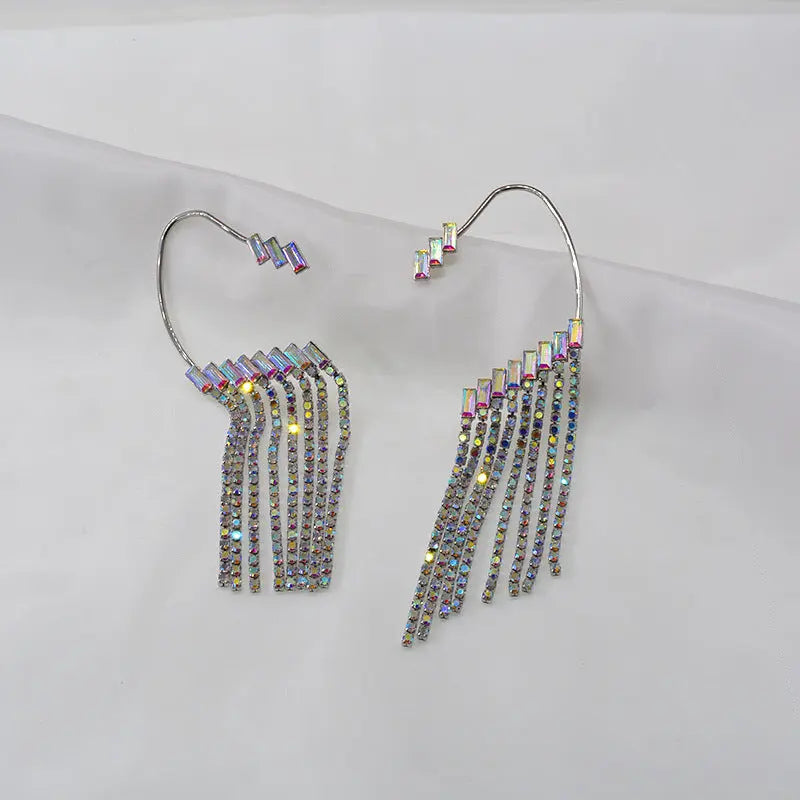 Earrings Long Earrings Rhinestone Tassel Earrings Women null