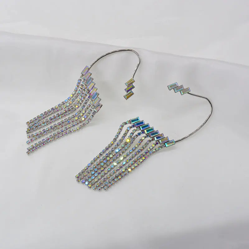 Earrings Long Earrings Rhinestone Tassel Earrings Women null
