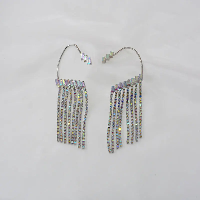 Earrings Long Earrings Rhinestone Tassel Earrings Women null