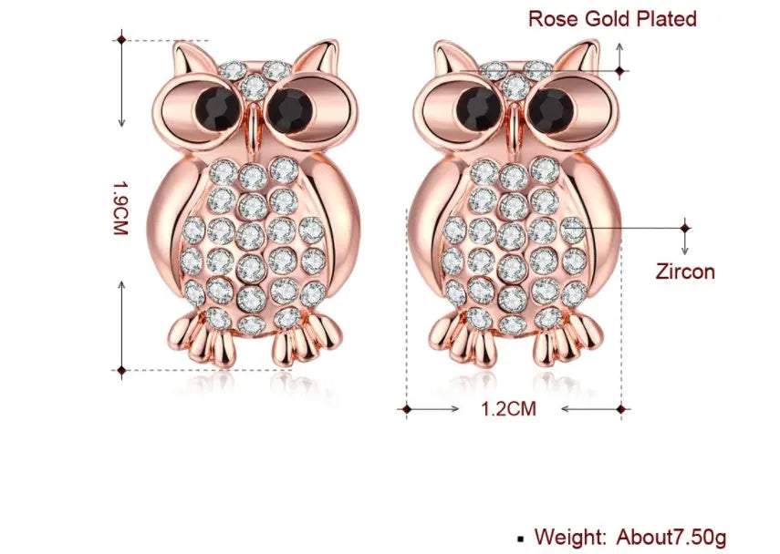 Fashion earrings owl earrings stud earrings null