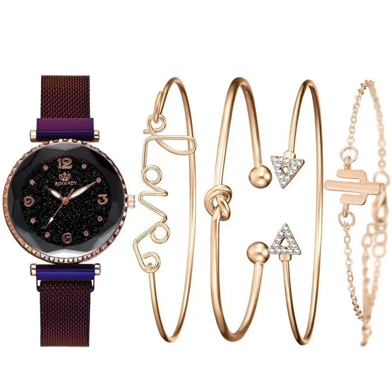 Fashion women's quartz watch bracelet bracelet set null