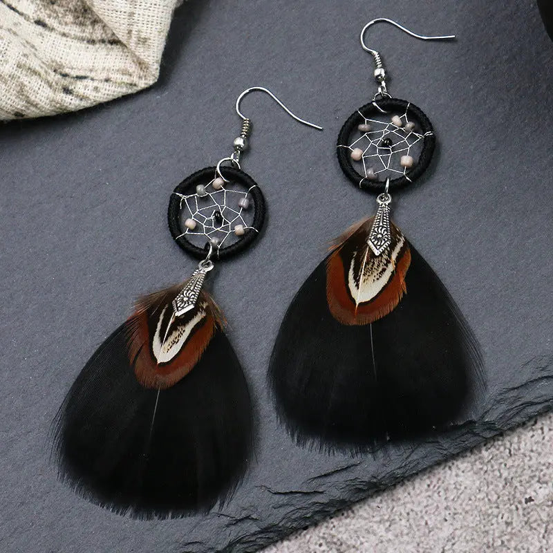 Feather earrings earrings popular celebrity earrings jewelry null