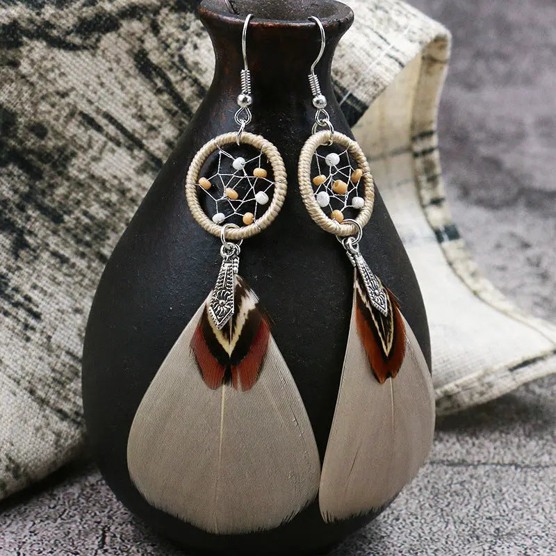 Feather earrings earrings popular celebrity earrings jewelry null