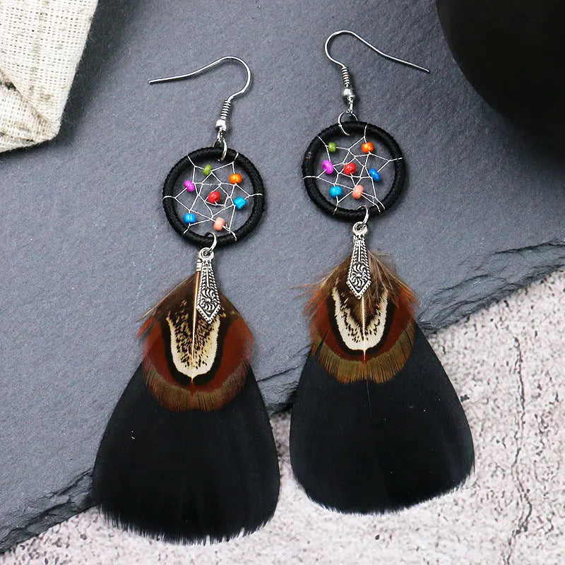 Feather earrings earrings popular celebrity earrings jewelry null