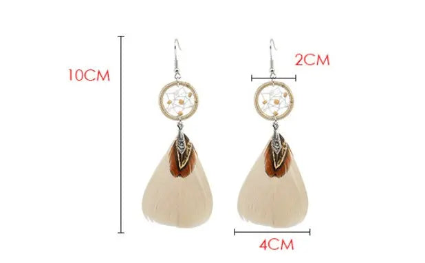 Feather earrings earrings popular celebrity earrings jewelry null