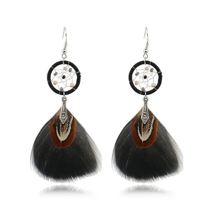 Feather earrings earrings popular celebrity earrings jewelry null