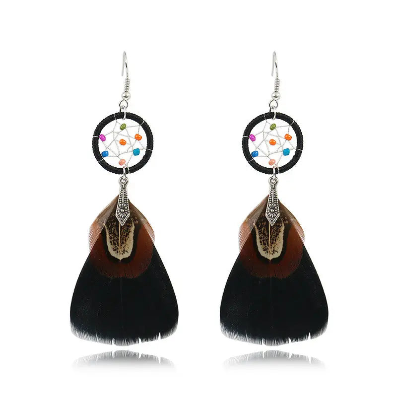 Feather earrings earrings popular celebrity earrings jewelry null