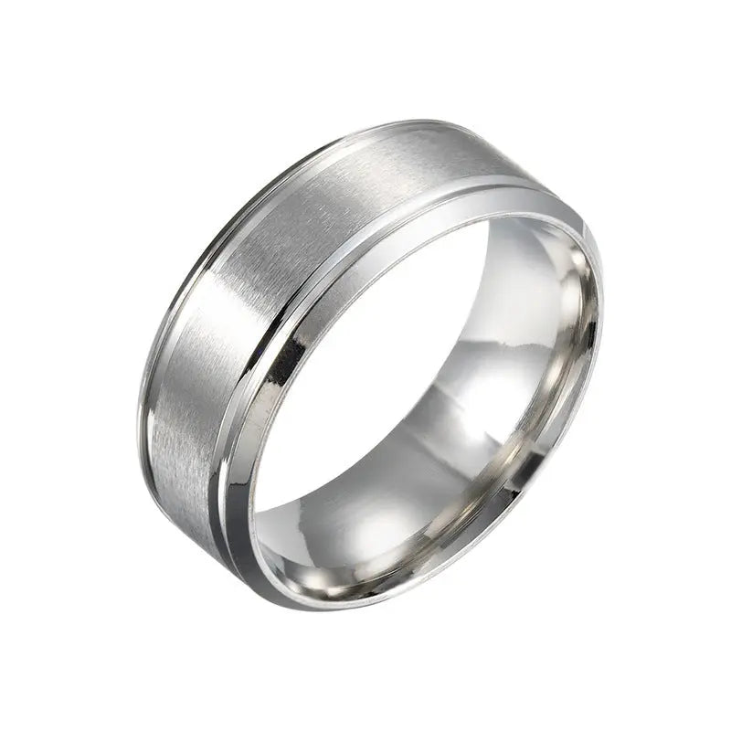 Mens Wedding Rings Black Sliver Gold Pure 8MM Rings null