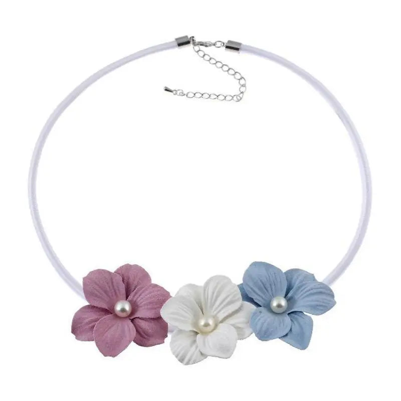 Necklace New Fashion Handmade Fabric Flower Necklace Flower Necklace null