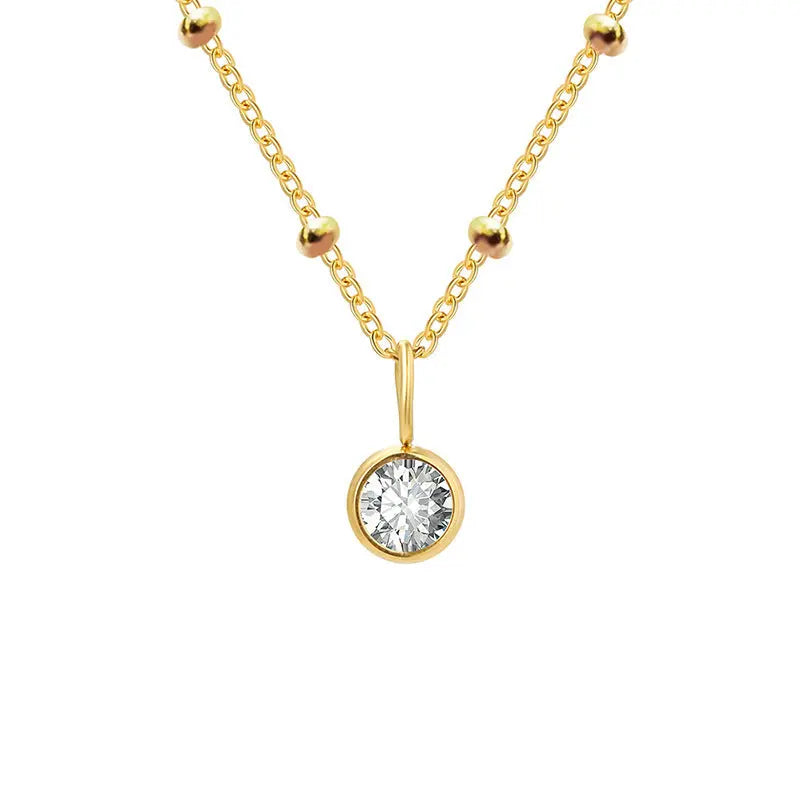 Necklace Women's Fashion Popular Necklace Diamond Birthstone Necklace null