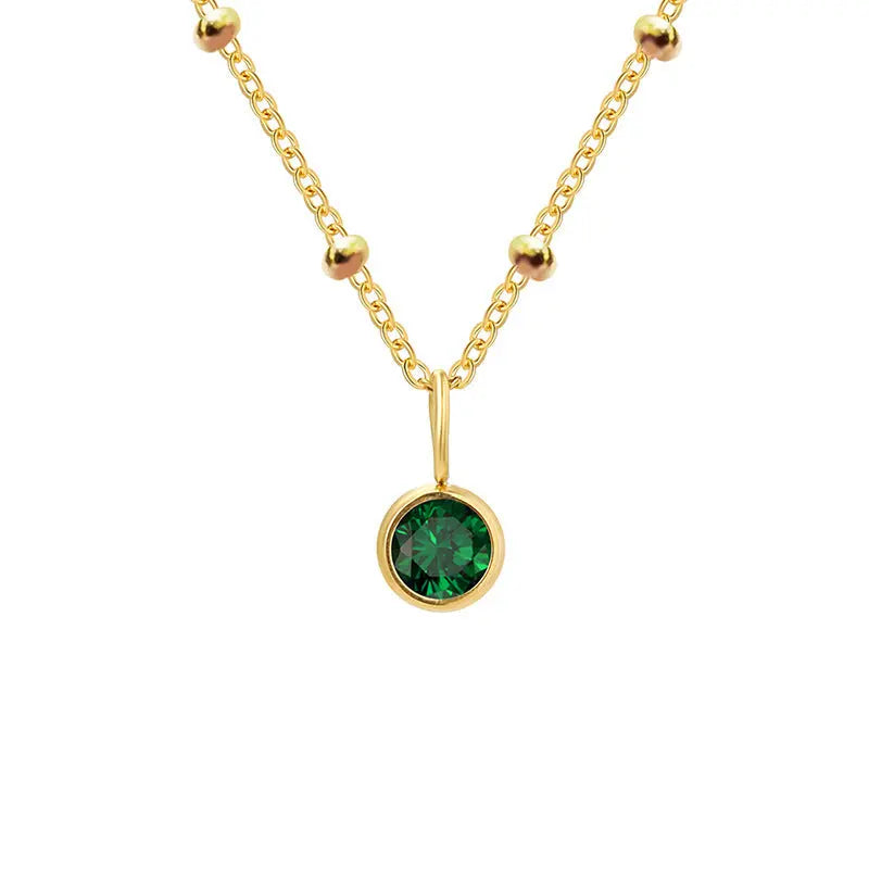 Necklace Women's Fashion Popular Necklace Diamond Birthstone Necklace null