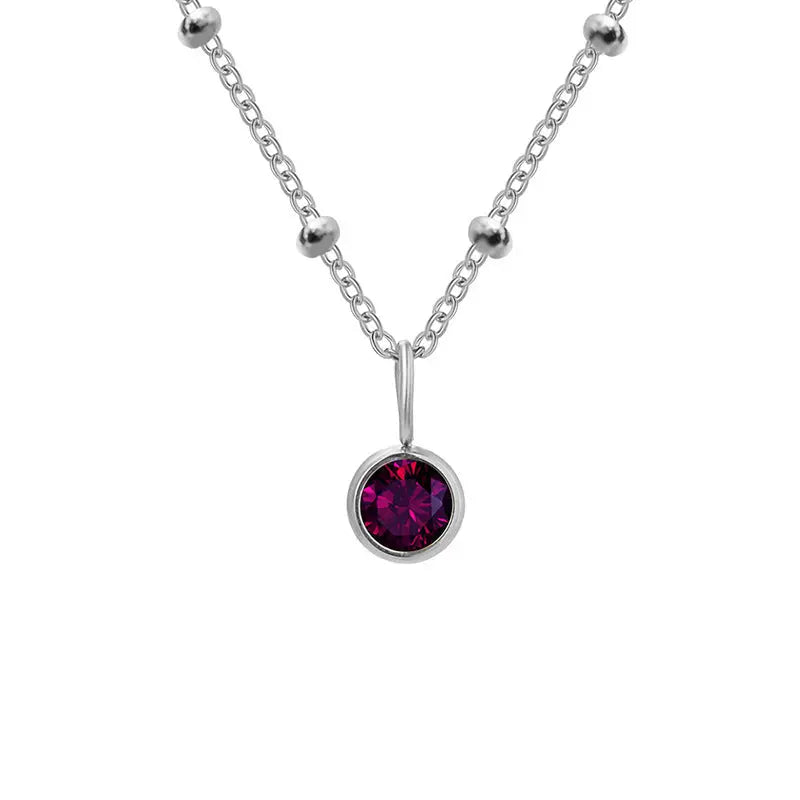 Necklace Women's Fashion Popular Necklace Diamond Birthstone Necklace null