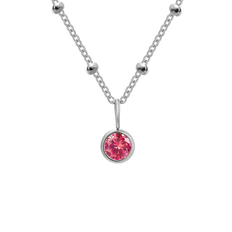 Necklace Women's Fashion Popular Necklace Diamond Birthstone Necklace null