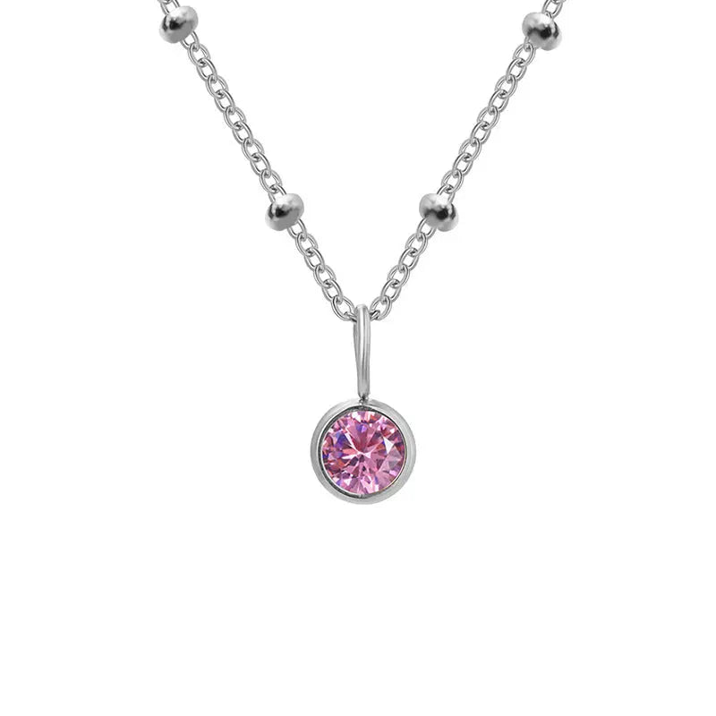 Necklace Women's Fashion Popular Necklace Diamond Birthstone Necklace null