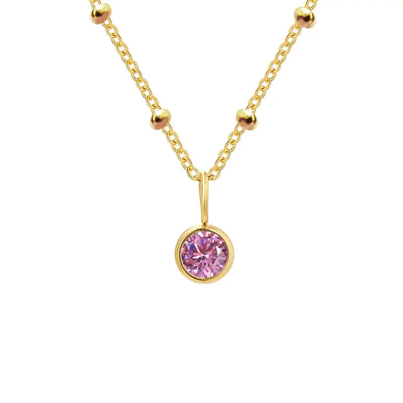 Necklace Women's Fashion Popular Necklace Diamond Birthstone Necklace null