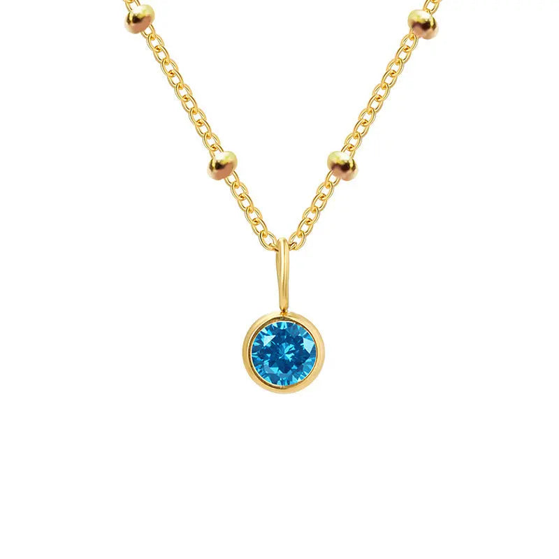 Necklace Women's Fashion Popular Necklace Diamond Birthstone Necklace null