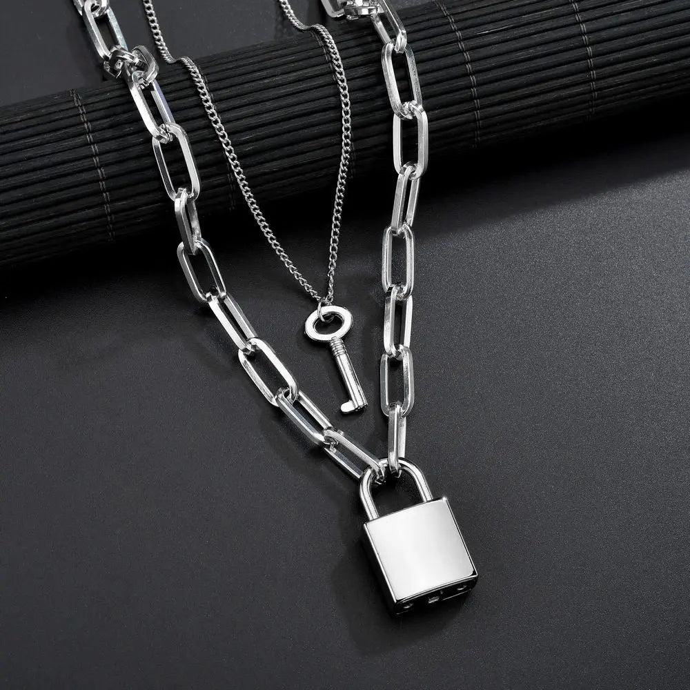 Padlock necklace key necklace null