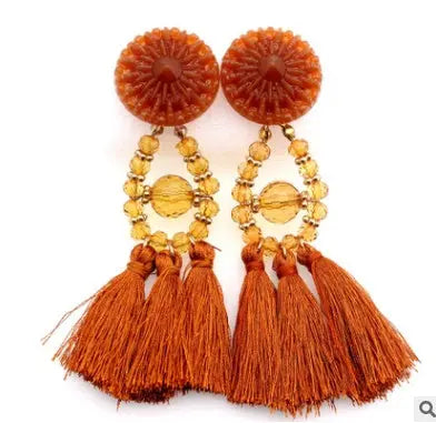 Tassel earrings tassel earrings European and American earrings Alloy earrings null