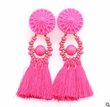 Tassel earrings tassel earrings European and American earrings Alloy earrings null