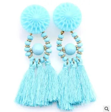 Tassel earrings tassel earrings European and American earrings Alloy earrings null