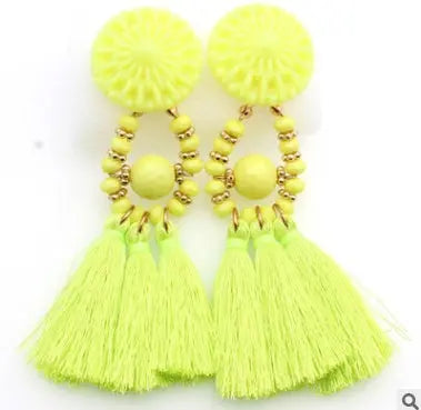 Tassel earrings tassel earrings European and American earrings Alloy earrings null