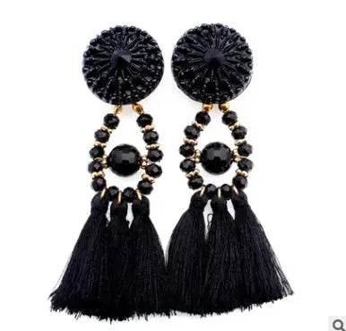 Tassel earrings tassel earrings European and American earrings Alloy earrings null