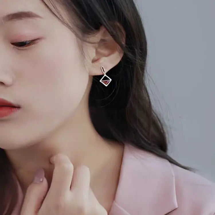 Temperament Earrings Asymmetrical Earrings Frosty Earrings null