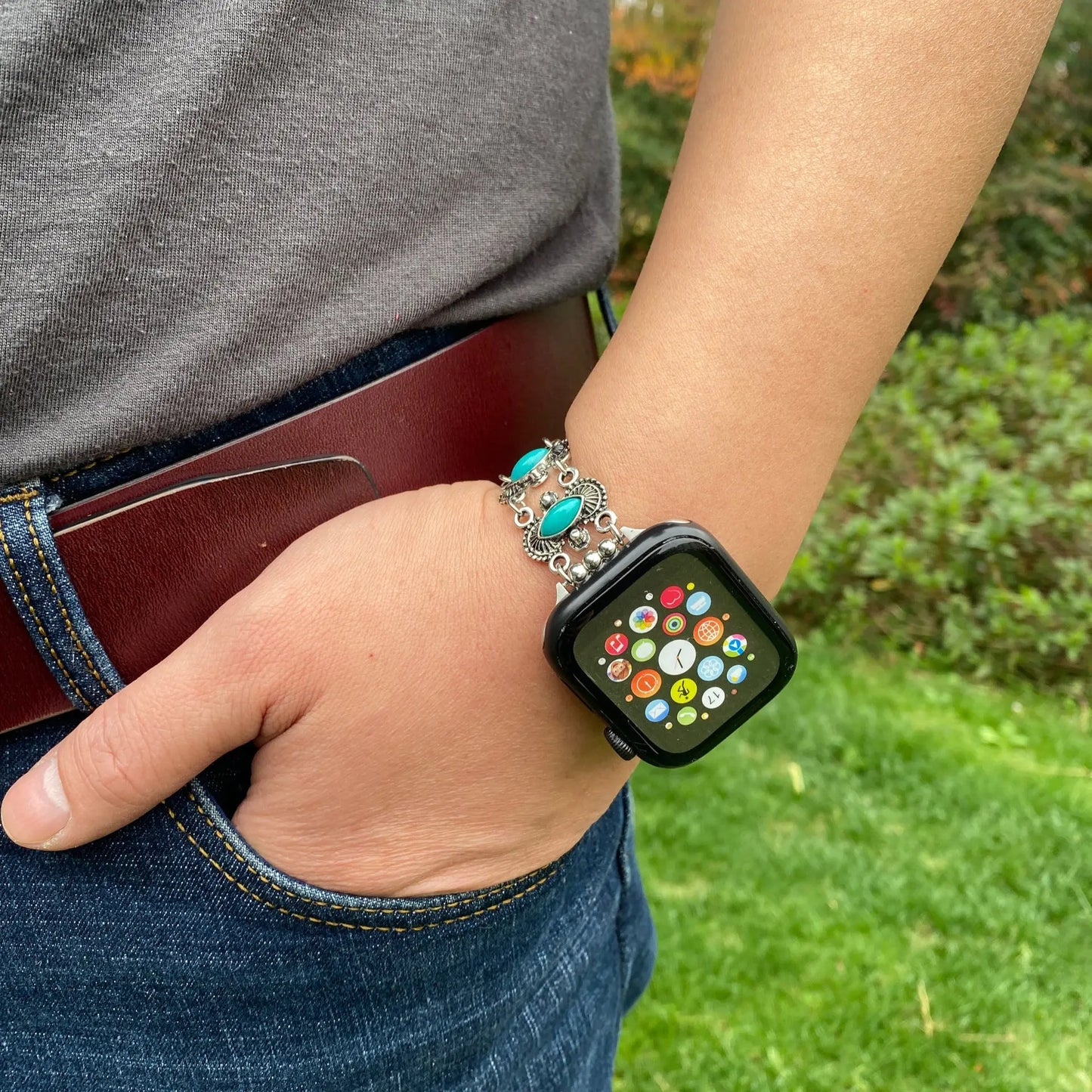Watch Metal Turquoise Watch Bracelet null