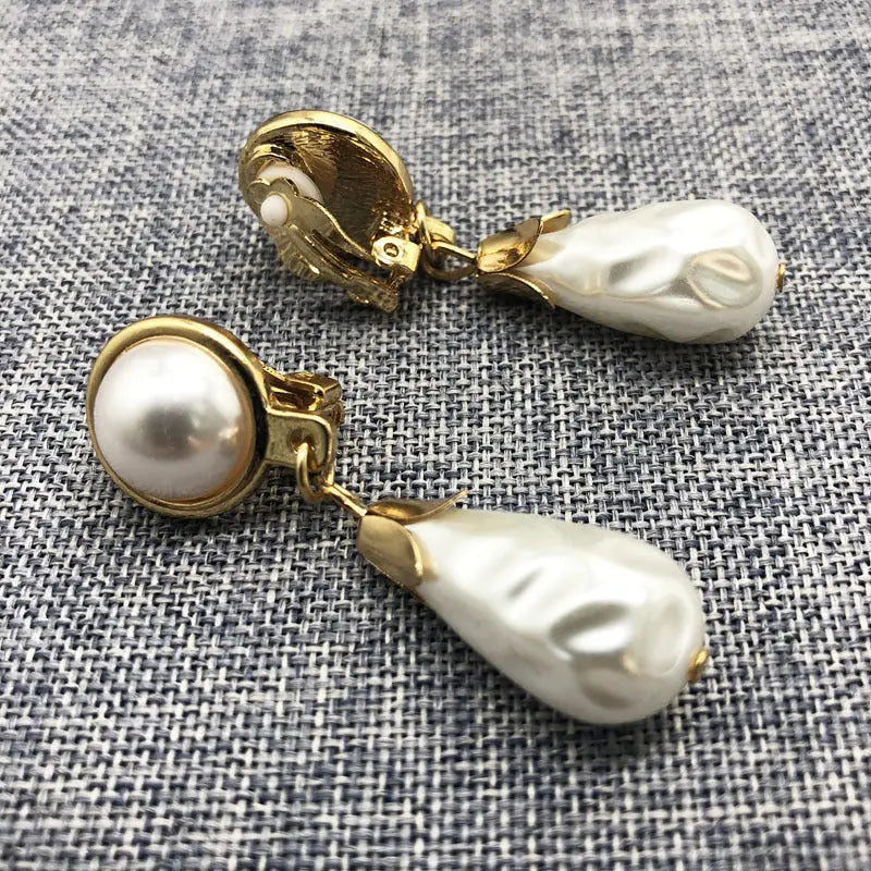 White Pearl Earrings Earrings Retro Drop Earrings null