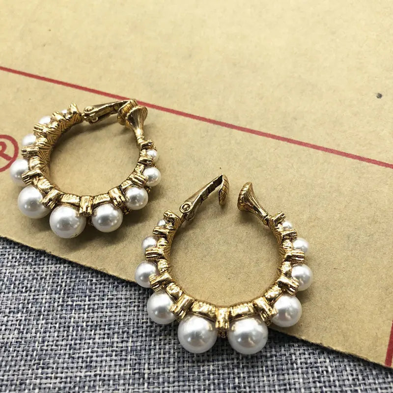 White Pearl Earrings Earrings Retro Drop Earrings null