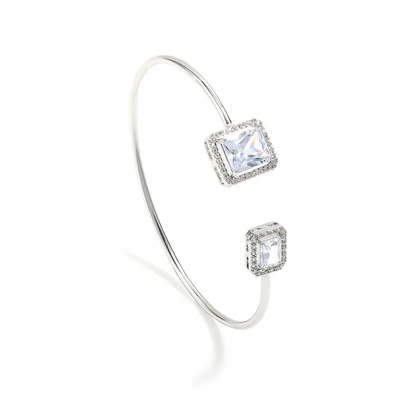 Women's Simple Bracelet Bracelet High-grade Water Drop Inlaid Women's Square Diamond null