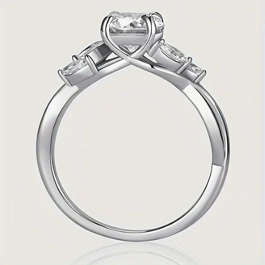 1.2ct-Willow-Shape-Moissanite-Women-s-Engagement-Ring Elegancezakoty