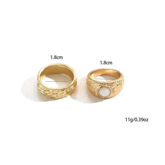 14K-Golden-Textured-Ring-Set Elegancezakoty