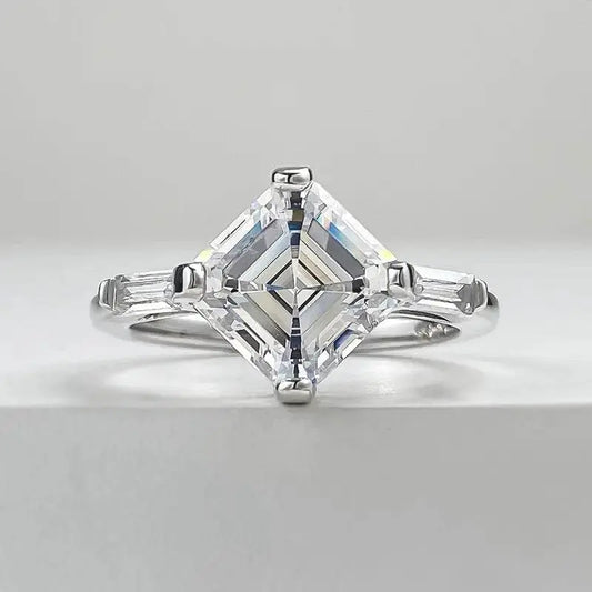 S925-Silver-Shiny-Ascut-White-Diamond-Ring-For-Women Elegancezakoty