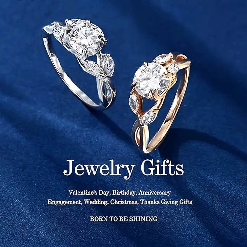 1.2ct Willow Shape Moissanite Women's Engagement Ring, 1.2ct D Color VVS1 Clarity Lab Made Wedding Rings Tree Branch Moissanite Ring Women's Gift cj