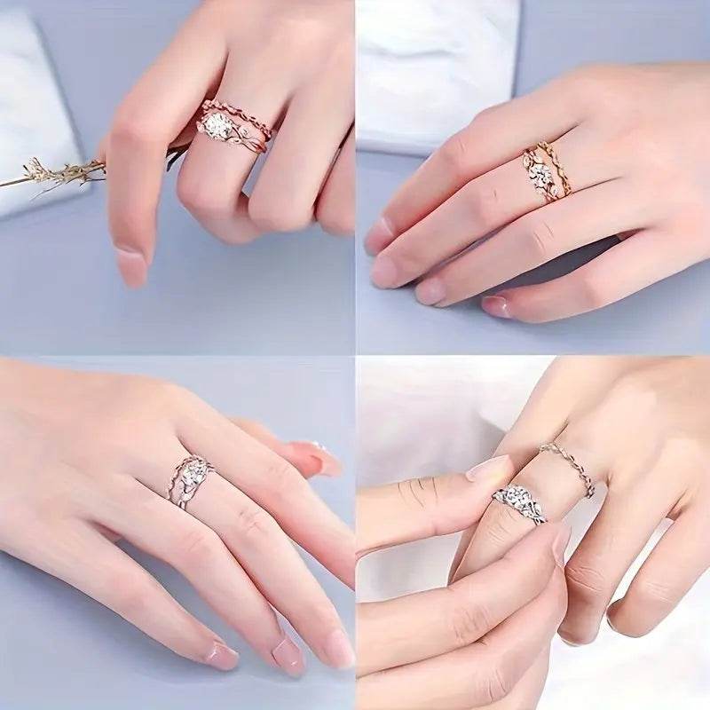 1.2ct Willow Shape Moissanite Women's Engagement Ring, 1.2ct D Color VVS1 Clarity Lab Made Wedding Rings Tree Branch Moissanite Ring Women's Gift cj