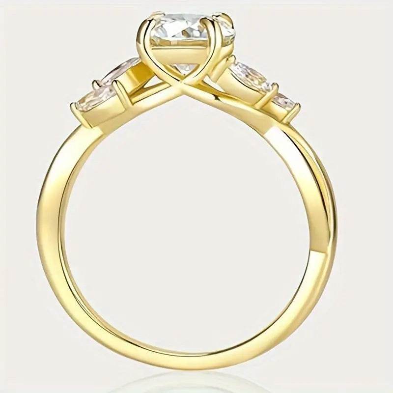 1.2ct Willow Shape Moissanite Women's Engagement Ring, 1.2ct D Color VVS1 Clarity Lab Made Wedding Rings Tree Branch Moissanite Ring Women's Gift cj