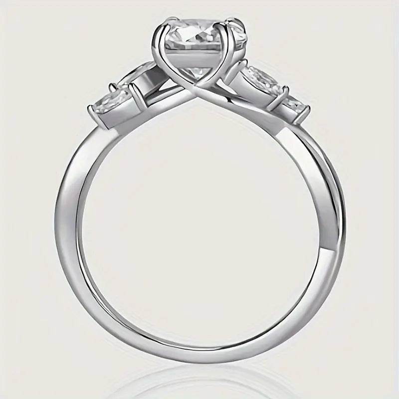 1.2ct Willow Shape Moissanite Women's Engagement Ring, 1.2ct D Color VVS1 Clarity Lab Made Wedding Rings Tree Branch Moissanite Ring Women's Gift cj