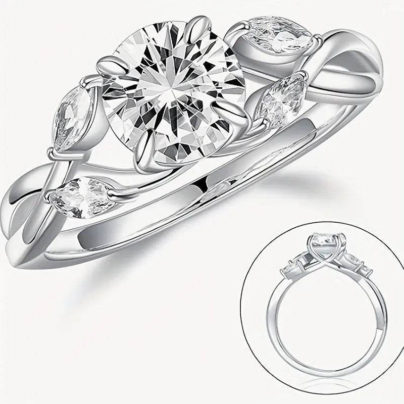 1.2ct Willow Shape Moissanite Women's Engagement Ring, 1.2ct D Color VVS1 Clarity Lab Made Wedding Rings Tree Branch Moissanite Ring Women's Gift cj