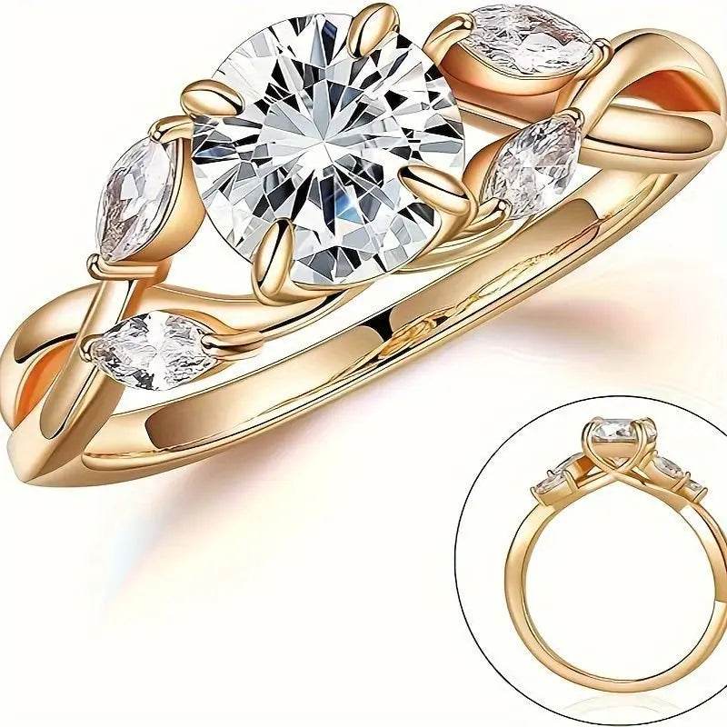 1.2ct Willow Shape Moissanite Women's Engagement Ring, 1.2ct D Color VVS1 Clarity Lab Made Wedding Rings Tree Branch Moissanite Ring Women's Gift cj