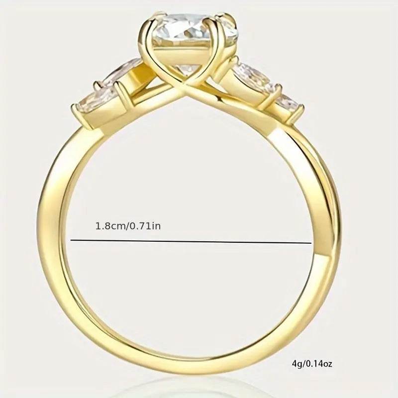 1.2ct Willow Shape Moissanite Women's Engagement Ring, 1.2ct D Color VVS1 Clarity Lab Made Wedding Rings Tree Branch Moissanite Ring Women's Gift cj