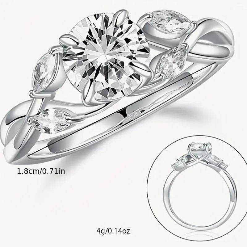 1.2ct Willow Shape Moissanite Women's Engagement Ring, 1.2ct D Color VVS1 Clarity Lab Made Wedding Rings Tree Branch Moissanite Ring Women's Gift cj