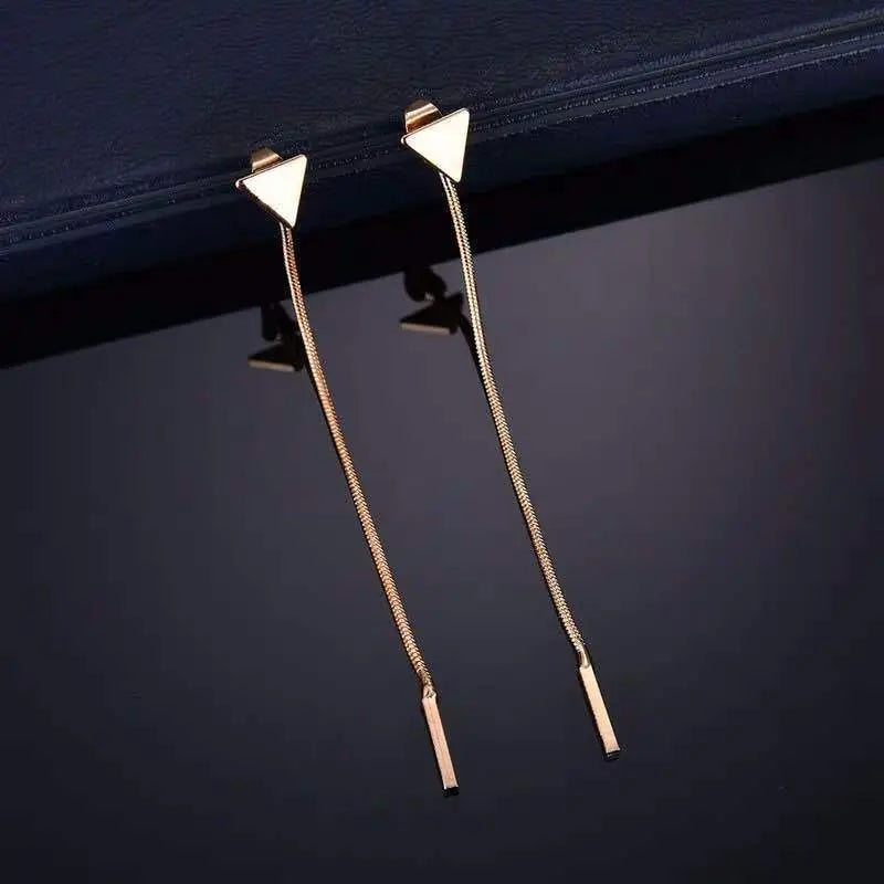 ALong Earrings Female Tassel Earrings Triangle Earrings Small Earrings null