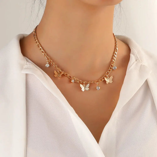 Butterfly Necklace Metal Clavicle Necklace null