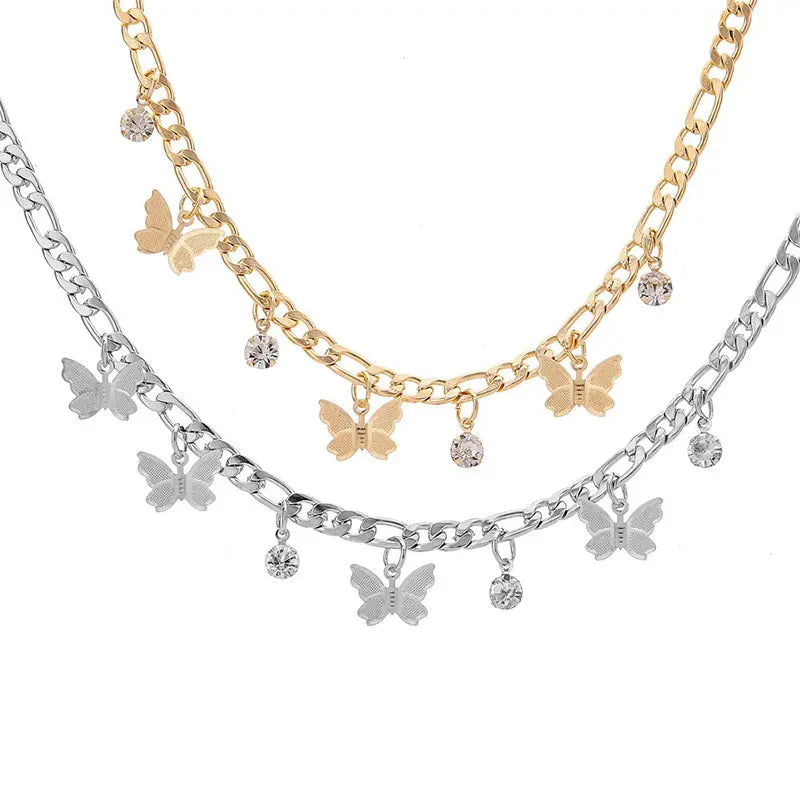 Butterfly Necklace Metal Clavicle Necklace null